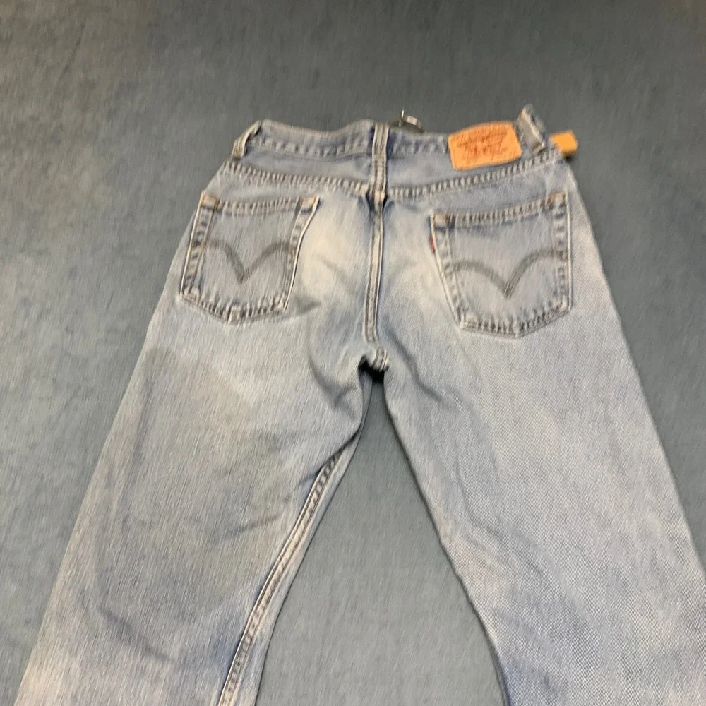 Levi's 505 Jeans Mens 31x30 Blue Light Wash Denim Cotton Distressed Regular Fit